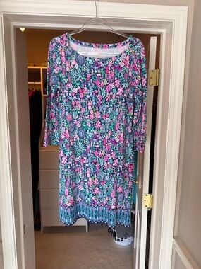 Lilly Pulitzer Pink, Teal & Navy Floral dress